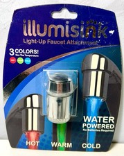 LED Faucet Light 3-Color Temp Sensor Water Powered NEW Stocking Stuffer