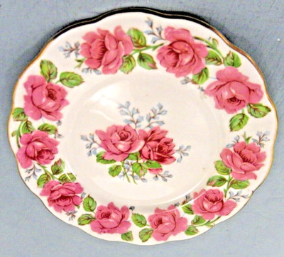 Queen Ann Lady Alexander Rose Fine Bone China England Bread Plate 6 1/4''