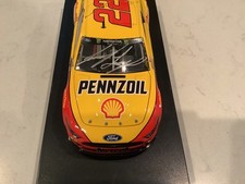 JOEY LOGANO AUTOGRAPHED 2019 FORD SHELL PENNZOIL DUEL 2 RACE WIN DIECAST  CARD