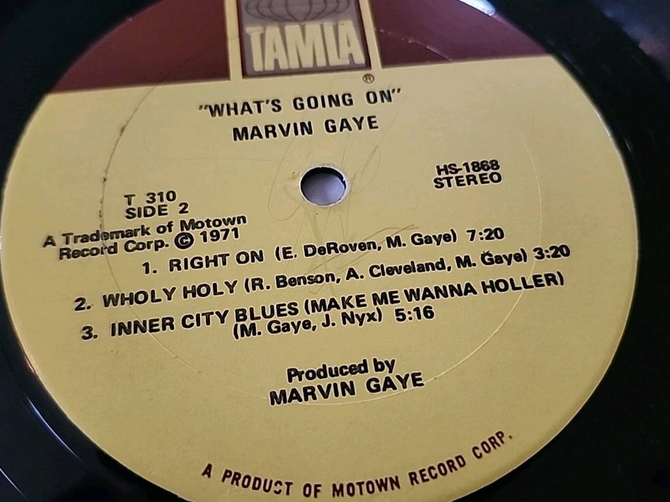 MARVIN GAYE LP What's Going On ORIGINAL 1971 TAMLA LP Vinyl Record VG+/VG+ - Image 4 of 4