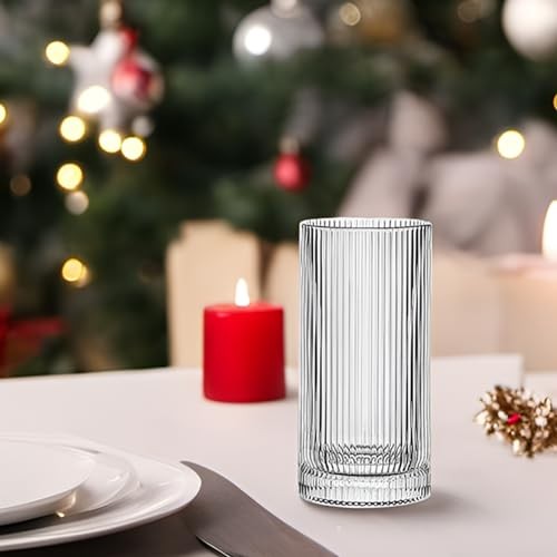 16oz Drinking Glasses Set of 4, Tall Glass Cups Fits Ice Coffee, Cocktail, - Picture 5 of 7