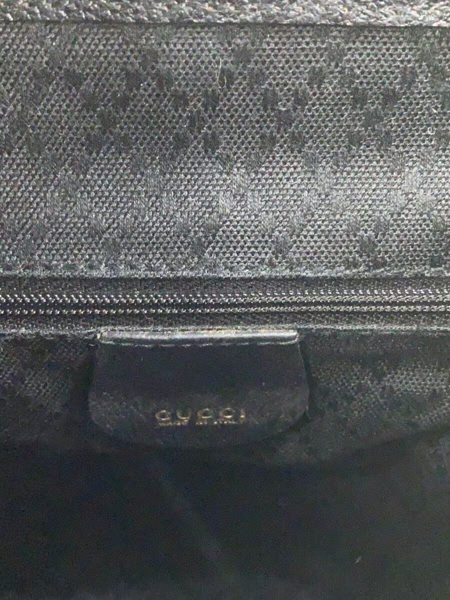 GUCCI Backpack Suede Black Solid Bamboo - image 5