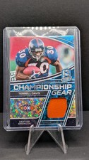 2022 Panini Spectra Championship Gear Terrell Davis Neon Blue Prizm /60