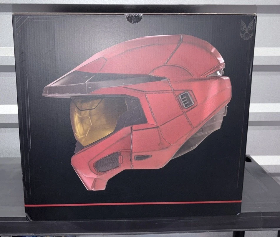 Casco Rojo Halo Spartan Collection Mjolnir Juegos de Guerra Deluxe con Soporte Nuevo Foto 4 de 4