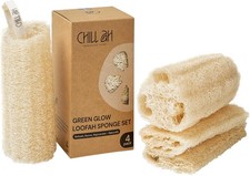 Chill Ah Natural Loofah Sponge 100 Plant Based Biodegradable 4 Pack