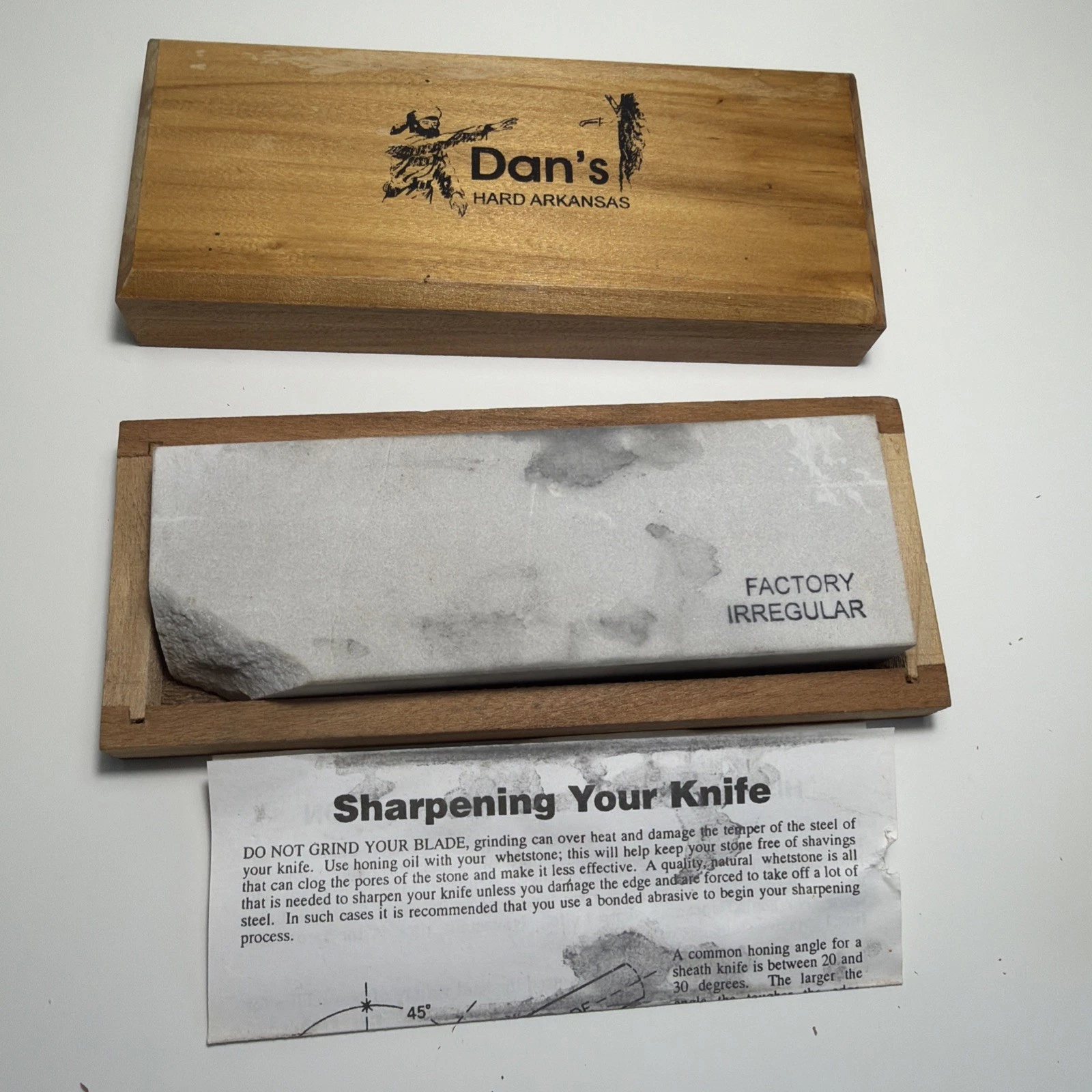 Dans Whetstone Arkansas Hard Fine Knife Sharpening Bench Stone IRREGULAR 6"