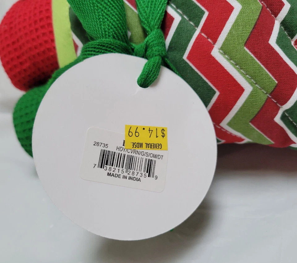 Hágalo usted mismo Navidad Wave Stripe Horno Guante y Toalla Set de Regalo Paquete de 3 Foto 3 de 4