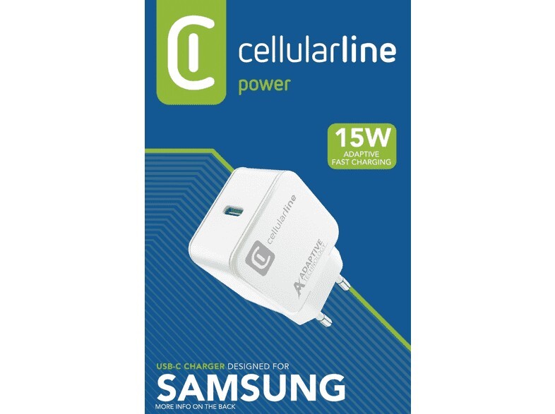 Caricabatteria USB-C 15W FAST CHARGE CELLULARLINE BLISTER WHITE