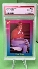 1989 Classic Baseball Trivia Game Cards Pete Rose Graded PSA 10 Gem Mint Low Pop