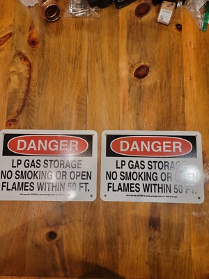 Danger Lp Gas Storage No Smoking OrFlames Within 50Ft Osha Metal Sign ...