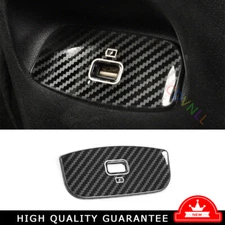 Rear USB Socket Control Frame Trim For Hyundai Elantra 21-22 Steel Carbon Fiber