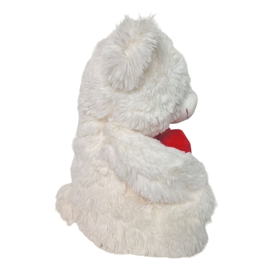 Valentines Day White Teddy Bear Plush Red Heart I love You Stuffed Animal 11.5" eBay