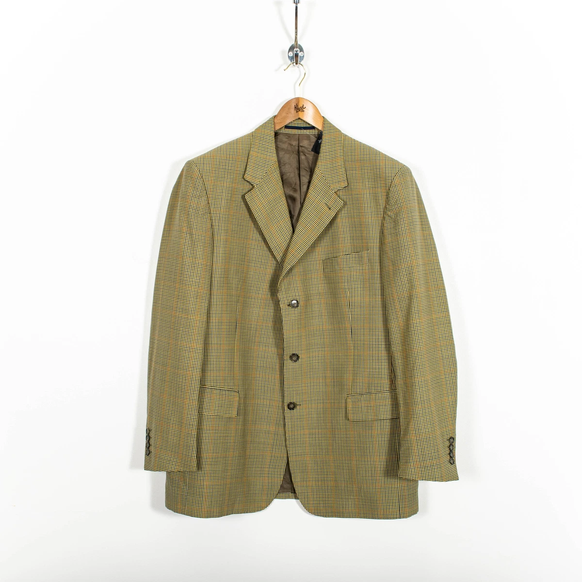 Burberry Vintage Green Long Virgin Wool Blazer Men s XL eBay