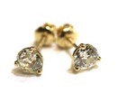 New GIA 14k yellow gold 1.13ct VS2 J K round diamond Martini stud earrings — photo 4