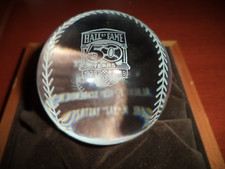 1989 Baseball Hall of Fame Commemorative Crystal Ball With Wood Case Limited