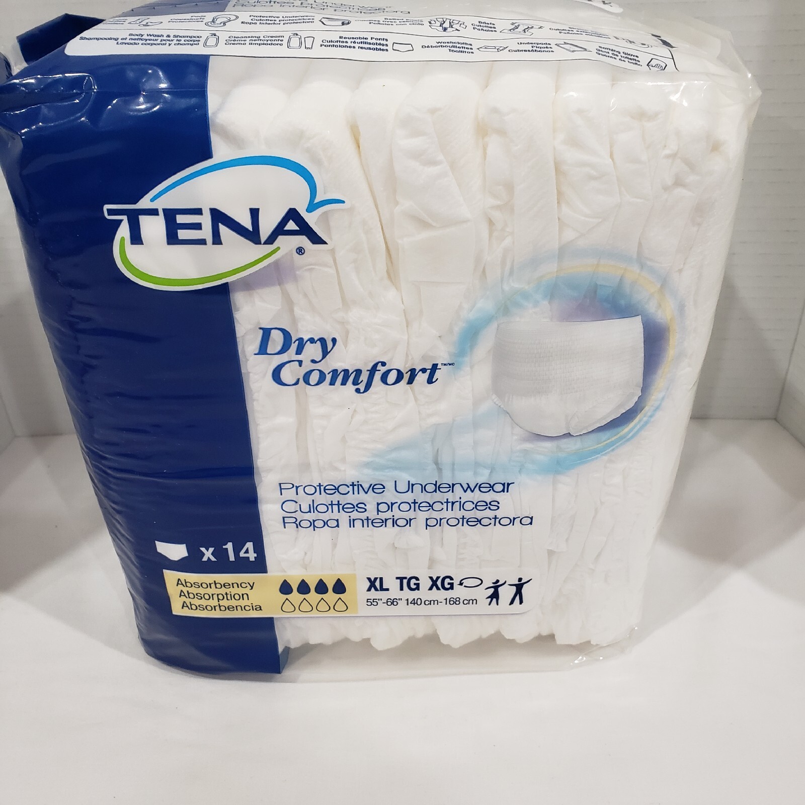 Tena Dry Comfort Protective Underwear XLarge 55" 66" / 14 Packs