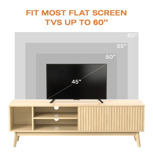 TV Schrank für Fernseher bis 60'' Fernsehtisch TV Lowboard mit Offenen Stauraum - Bild 7 von 46