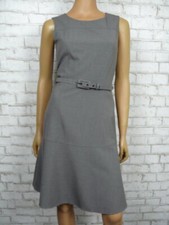 Nine West Steel Gray Belted Fit & Flare Sheath Dress 2 NEW N383
