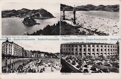 R703310 San Sebastian. Playa de la Concha. Isla de S. Clara y Monte Igueldo. Man
