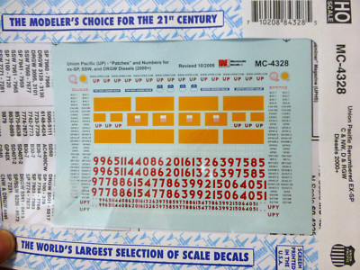 Microscale Decal HO #MC-4328 Union Pacific - Patches for renumbered C&NW, D&RGW,