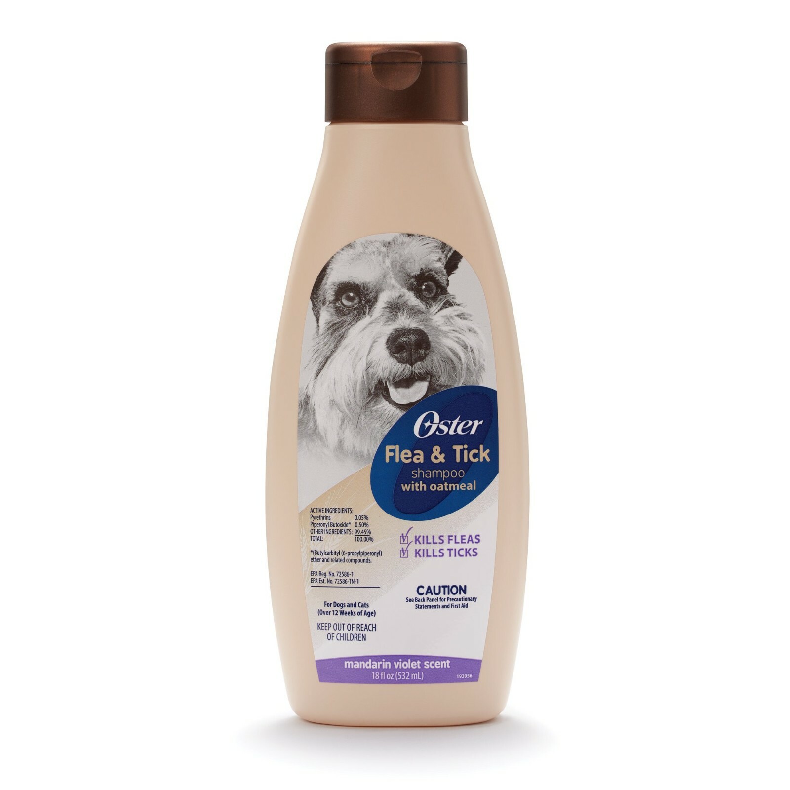 Oster Oatmeal Essentials Shed Control Dog Shampoo, Coconut Verbena, 18