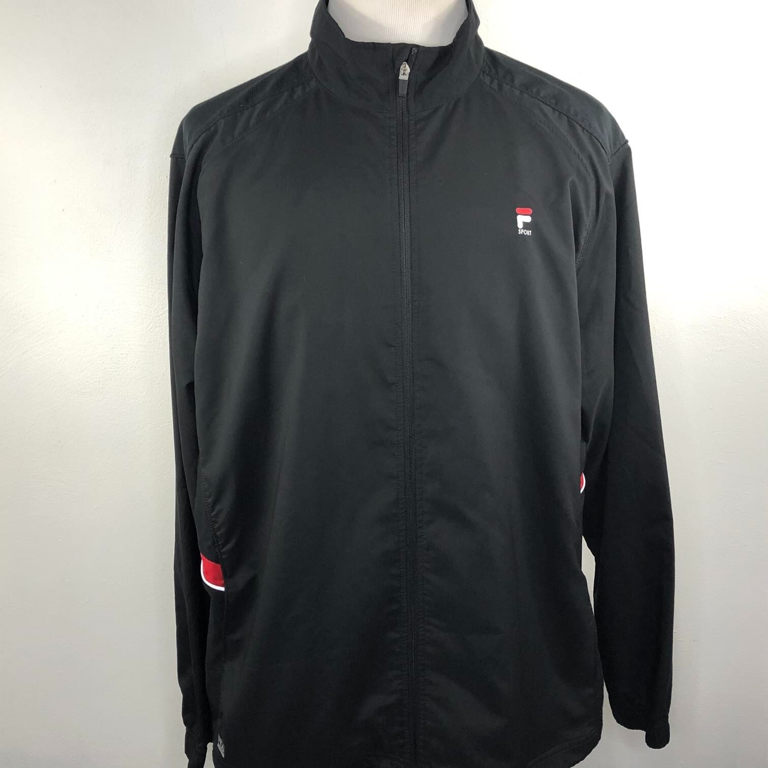 Giacca sportiva Fila Sport uomo manica lunga nera full zip 2XL usata in ottime condizioni