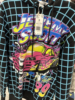 New Adidas x Jeremy Scott Rally Car Pullover Men Hoodie Black