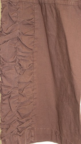 Veer Brown Capri Pants Elastic Ruffle At Bottom of Legs Tie Front Size Large New - 第 2/8 張圖片