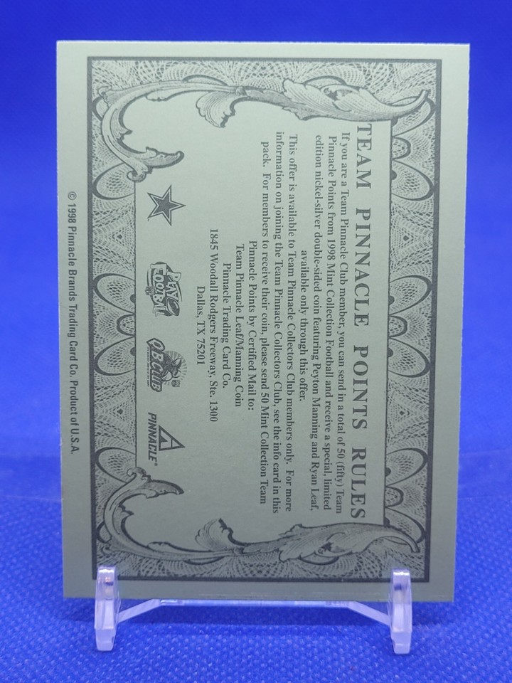 1998 Team Pinnacle Collector's Club Unseperated Aikman Points Jerry ...
