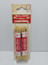 Bulldog Shoe Laces Yellow Size 30 inch 2 Pair Made in USA Vintage New