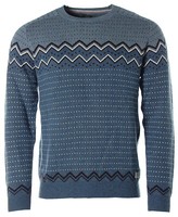 Kitaro Herren Pullover Strick Rundhals Norweger (Night Blue Melange, M) X059C