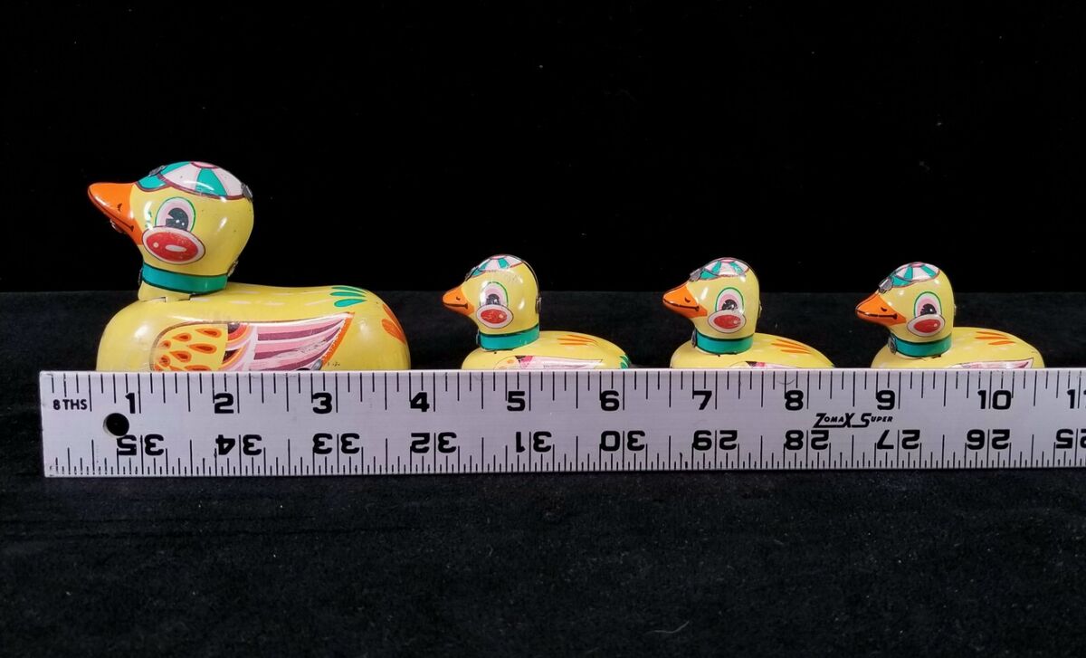 Deluxe Duck Clicker : Large Clicking Duckie : Tin Lithographed