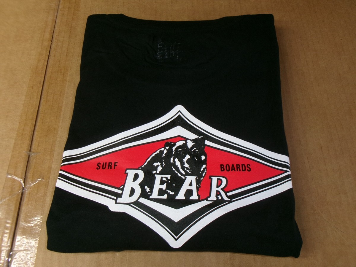 BEAR SURFBOARDS BIG & TALL SIZE 2XLT BLACK COLOR SILK SCREENED NEW
