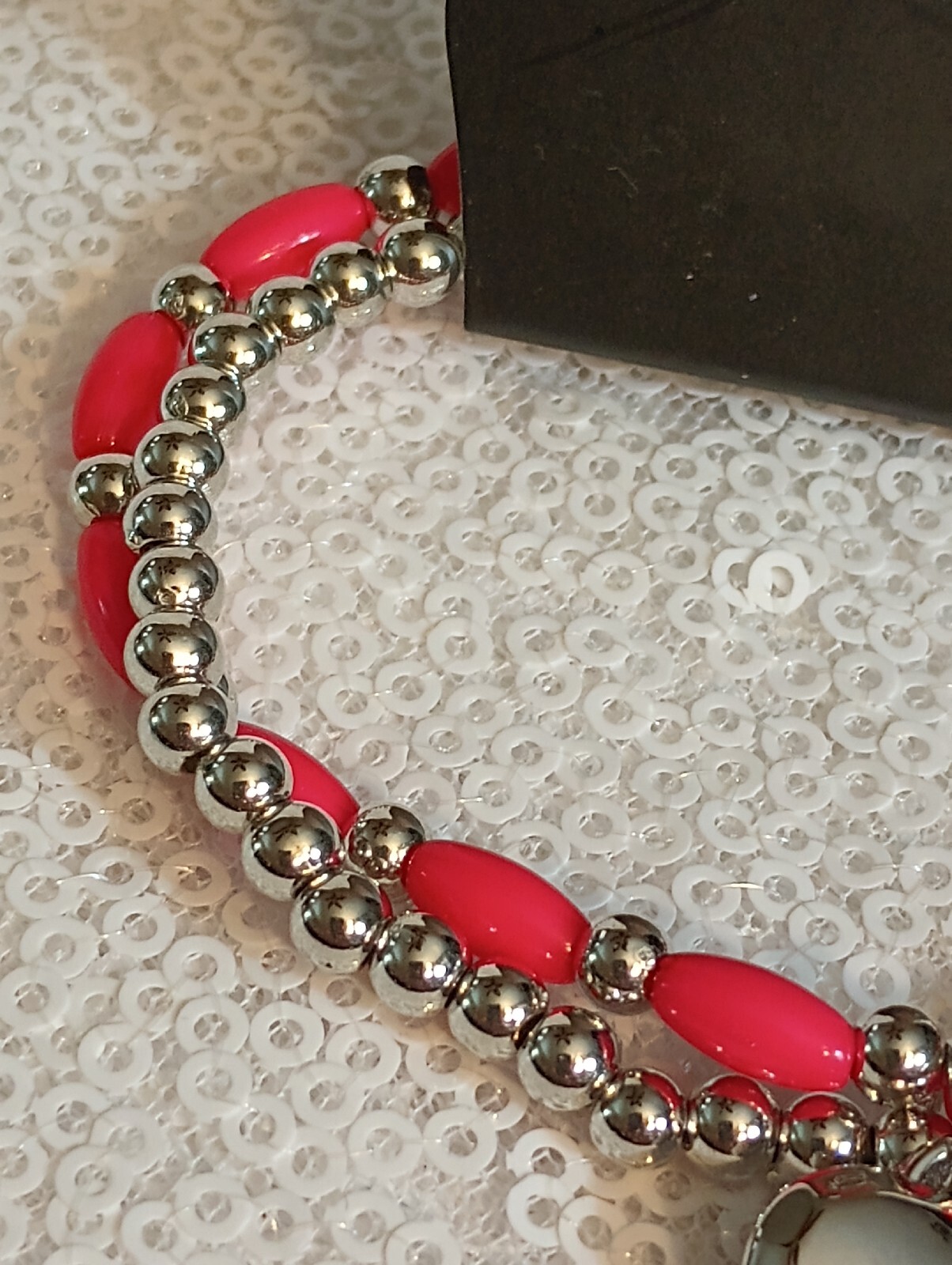 Paparazzi Jewelry Candy Gram Pink Silver Stretch Bracelet Set Of 2