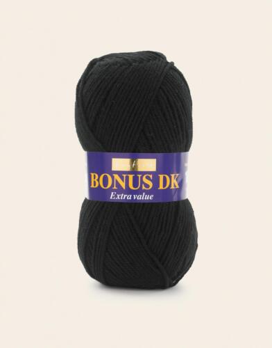 Sirdar Hayfield Bonus DK Double Knitting Yarn Wool 100g - 965 Black