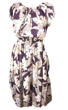 Chaps 3X NWT Summer Grape Floral Dress Purple Midi Fit Flare Cap Sleeve $86
