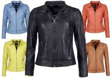 Maze Damen Lederjacke Marcie Übergangsjacke Biker Look Jacke Lammnappa MJ1-71 