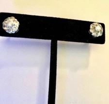 Diamond Stud Earrings, Faux, Pierced Ears, Cluster of 7 stones in each earring