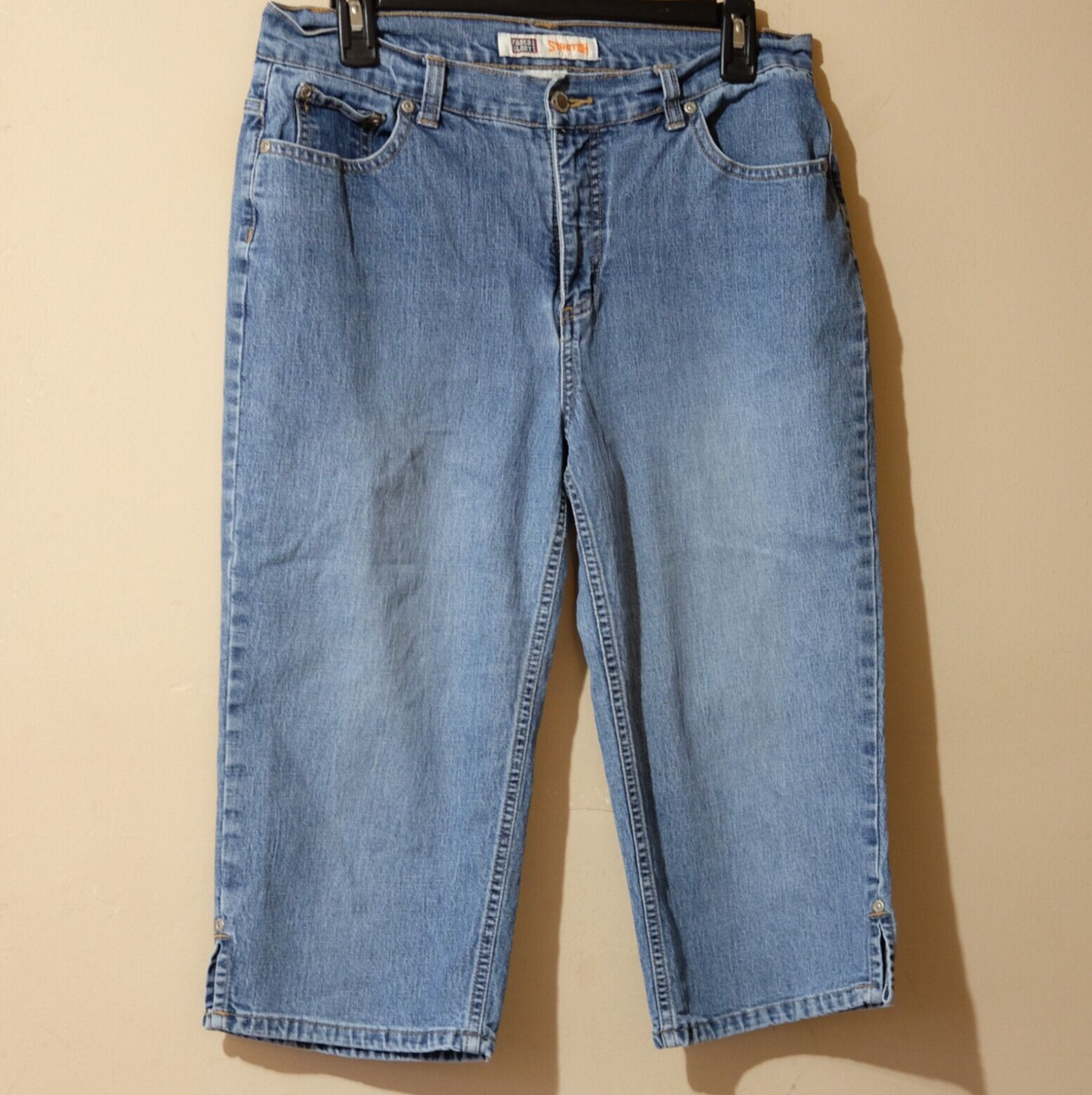 FADED GLORY Capri Pants Jeans Denim Stretch Blue Women's 12 #H15