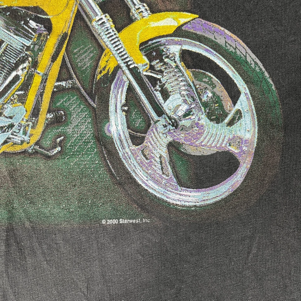 Camiseta de motociclista vintage para hombre talla L emblema 3D Harley Davidson Starwest Inc Foto 3 de 4