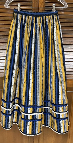 Hammerschmid Trachten Striped Midi Skirt Lagenlook Folk Cottagecore 36