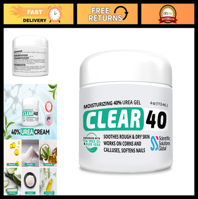40% Urea Gel 4oz - Moisturizing Treatment for Cracked Heels, Calluses, Corns, So