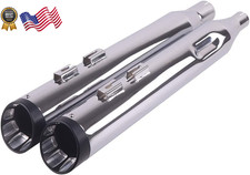 4" Chrome Slip-On Mufflers Exhaust Pipes for Harley Touring 2017-2023 Street Gli