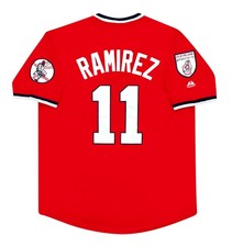 Jose Ramirez 1976 Cleveland Indians Cooperstown Red Jersey w/ Patch Men's (L-XL)