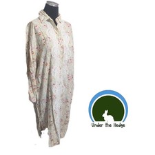 Vtg VICTORIA SECRET Gold Label Green Floral Lace Button Up Sleep Shirt M/L K1