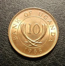 1968 Uganda 10 Cents Coin