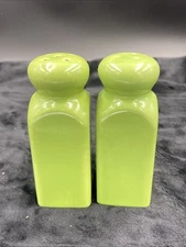 BIA CORDON BLEU  HAND GLAZED GREEN CERAMIC SALT AND PEPPER SHAKERS Lot 159