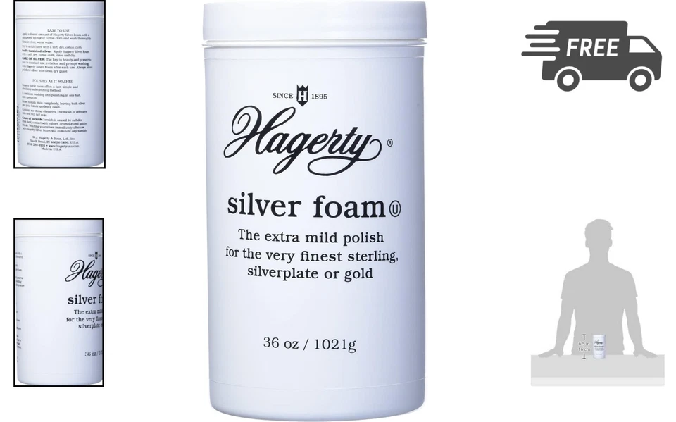 Silver Polish Foam Silver Tarnish Remover Gold Cleaner Gentle 36oz - Image 2 of 4