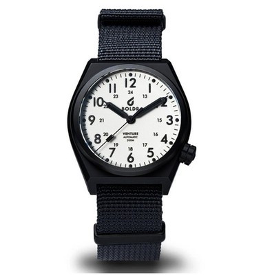 BOLDR VENTURE BLUE MOON  Automatik Titan Gewebe Schwarz Full Lume Herren Uhr