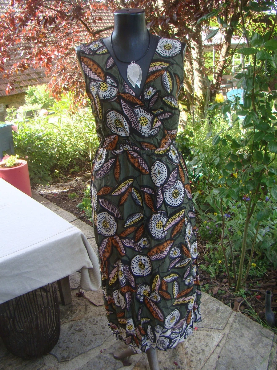 Robe LA FEE MARABOUTEE Gris Camel - Taille 38 - Coton/Élasthanne - Fabriquée En Italie - TBE